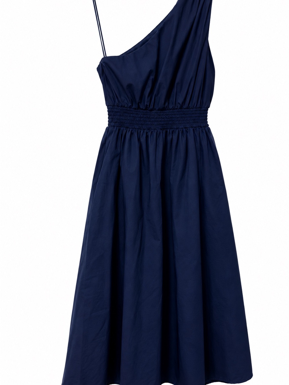 Banana Republic One-Shoulder Midi Navy Dress